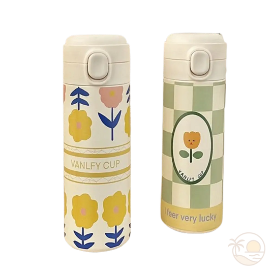 gourdes isothermes fleuries tournesols fleur jaune damier vert