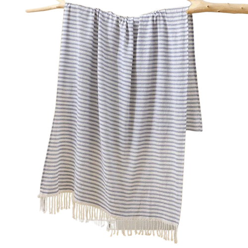 grande fouta de plage bleu