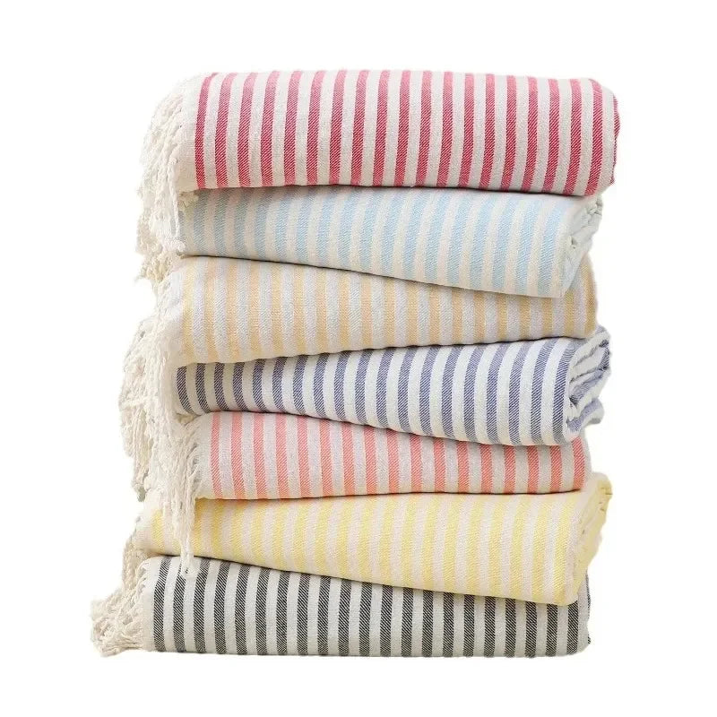 grande fouta de plage pile rouge vert beige bleu rose jaune gris