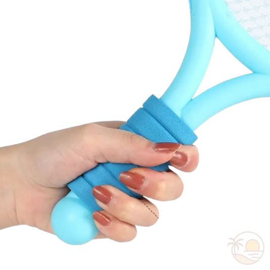 jeu de raquettes de plage bleu grip