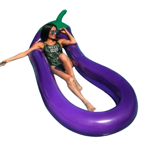 matelas aubergine piscine fille 3