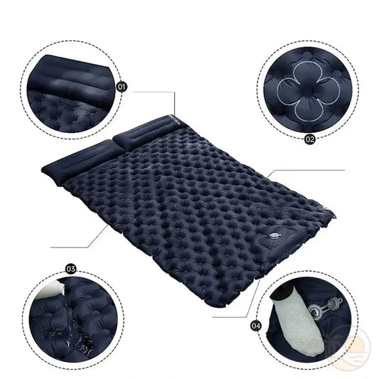 matelas de plage 2 personnes bleu marine caracteristiques