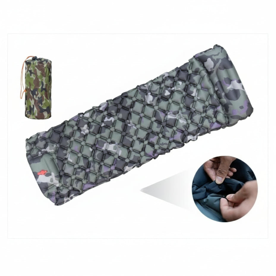 matelas de plage gonflable sac camouflage
