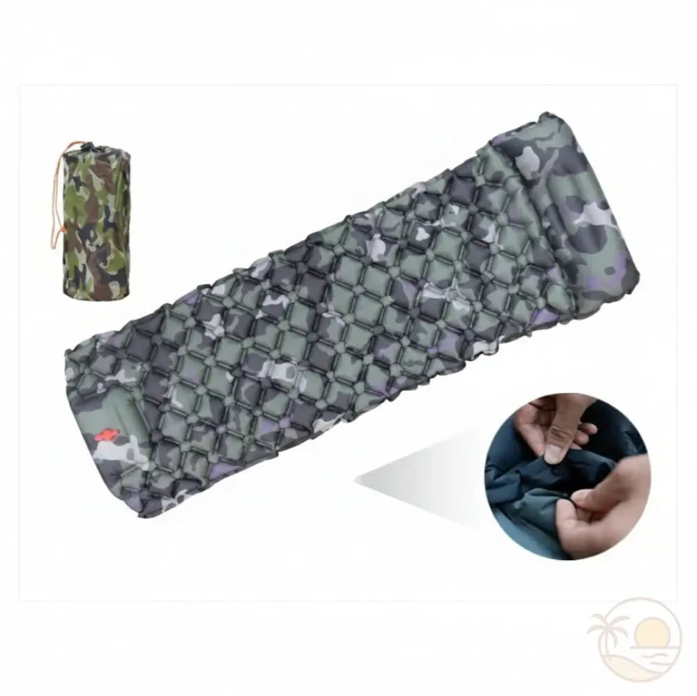 matelas de plage gonflable sac camouflage