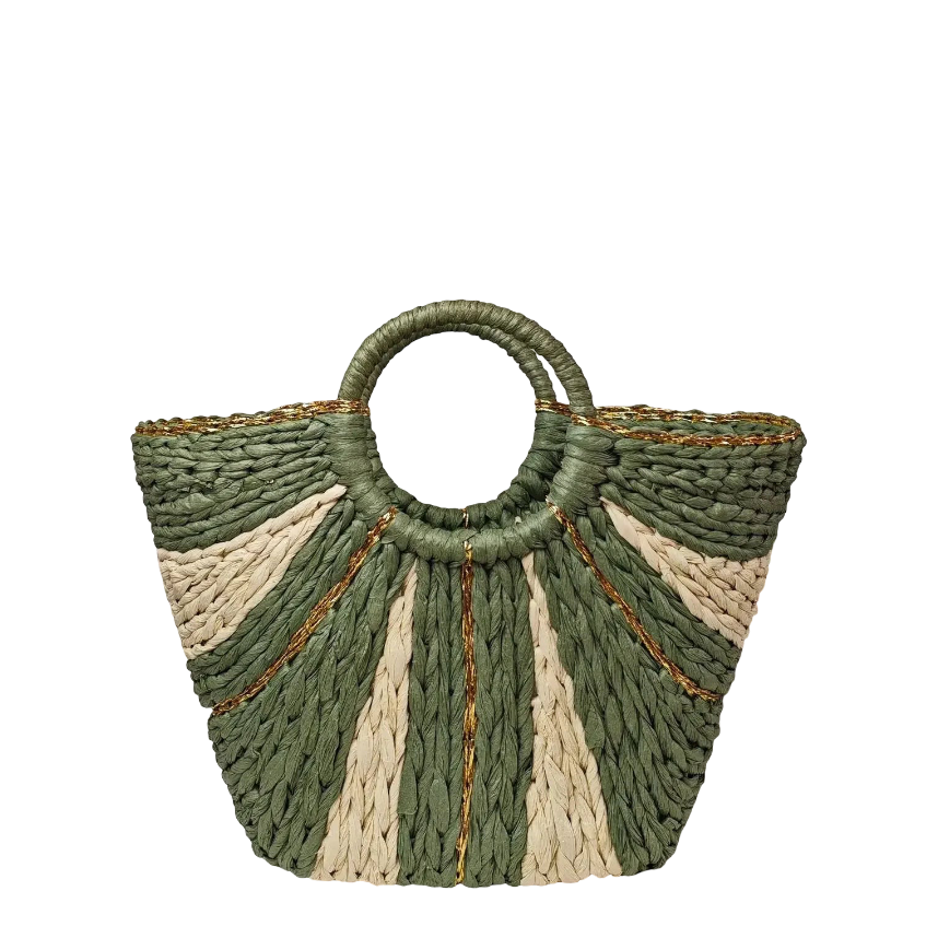 paniers de plage paille vert