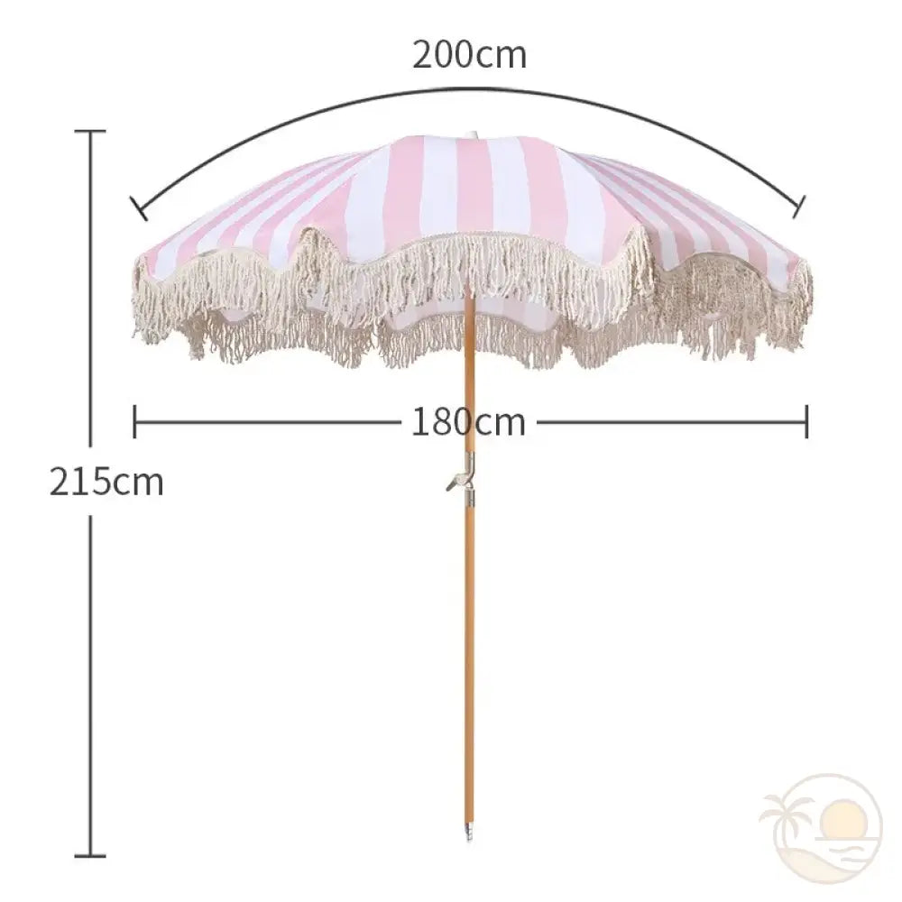 parasol de plage anti uv rose rayures