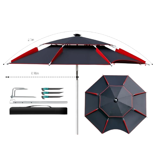 parasol de plage anti vent 2,1m