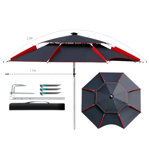 parasol de plage anti vent 2,3m