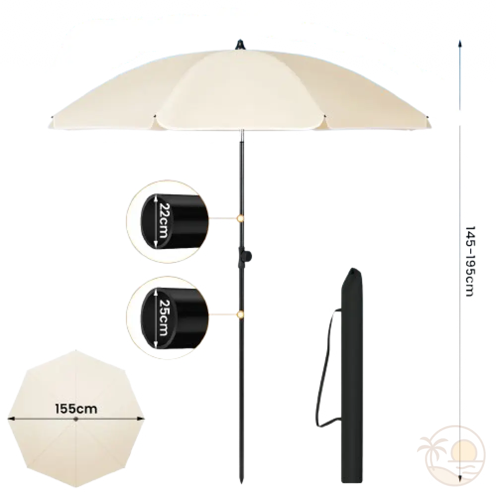 parasol de plage inclinable dimensions