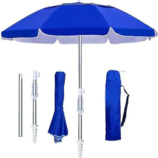 parasol de plage pliable bleu marine