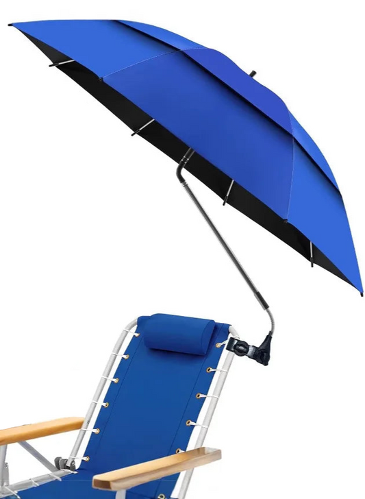 parasol pour chaise de plage bleu marine zoom