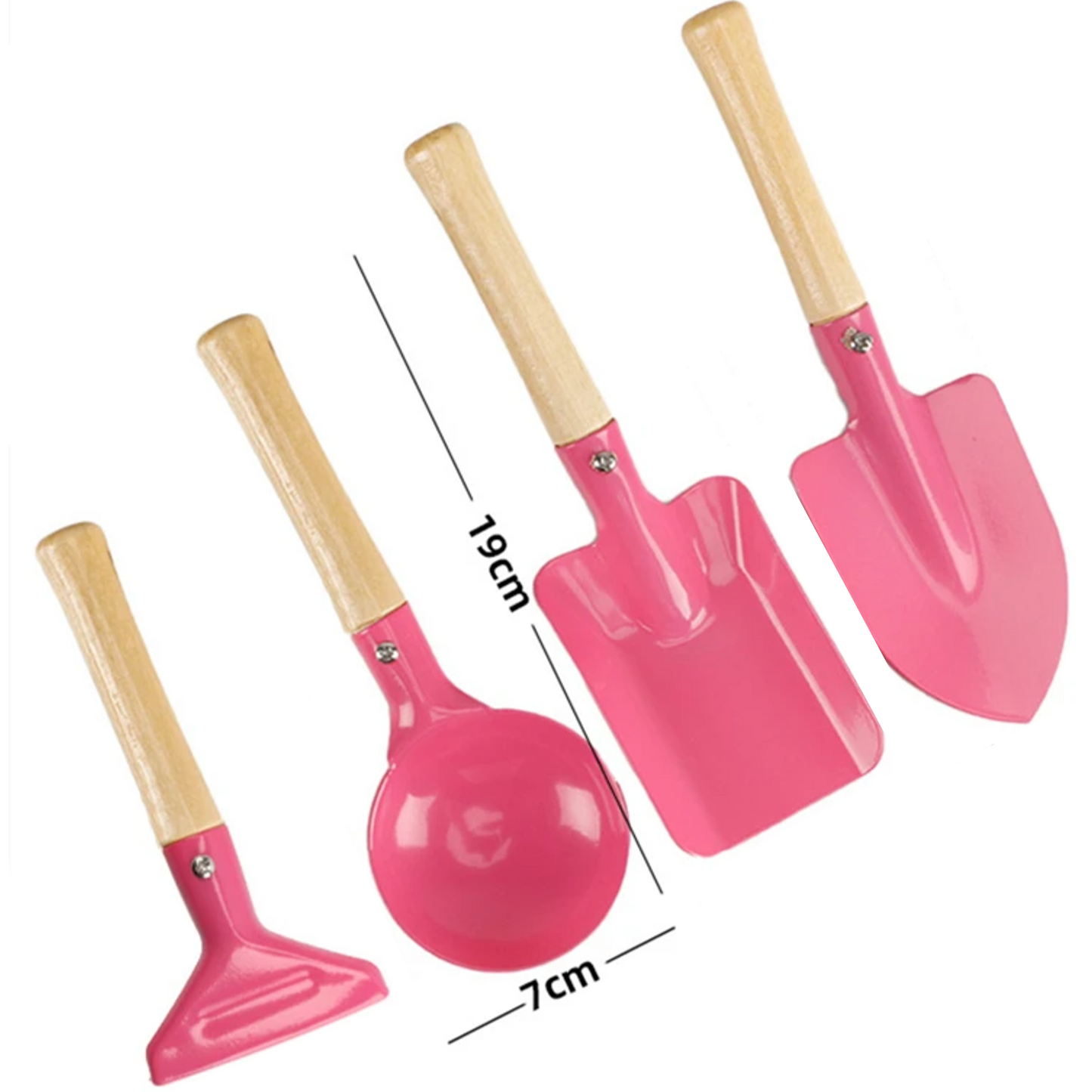 pelles de plage roses