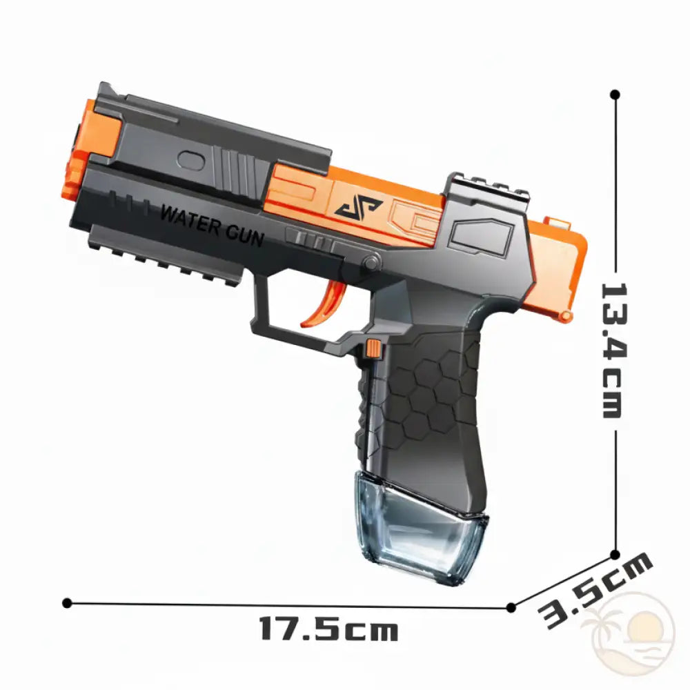 petit pistolet a eau noir et orange dimensions