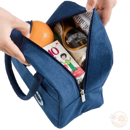 petit sac isotherme bleu marine interieur