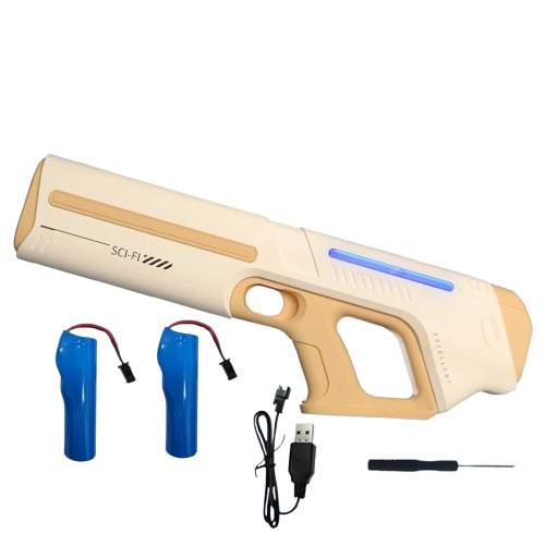 pistolet electrique a eau - beige - 2 batteries