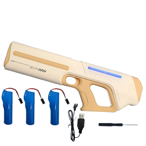 pistolet electrique a eau - beige - 3 batteries