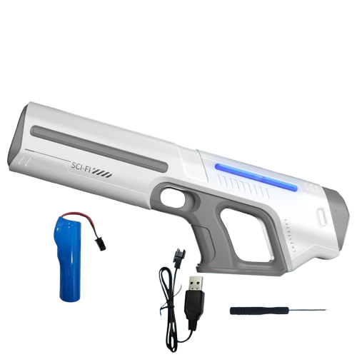 pistolet electrique a eau - blanc - 1 batterie