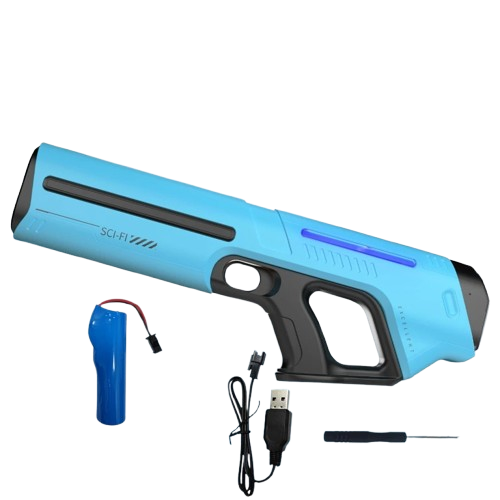 pistolet electrique a eau - bleu - 1 batterie