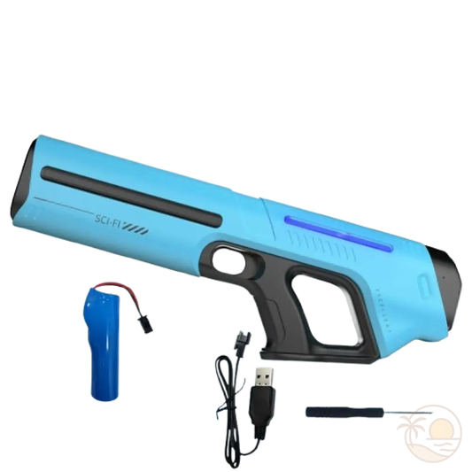 pistolet electrique a eau - bleu - 1 batterie