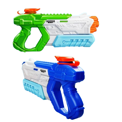 pistolets a eau vert bleu