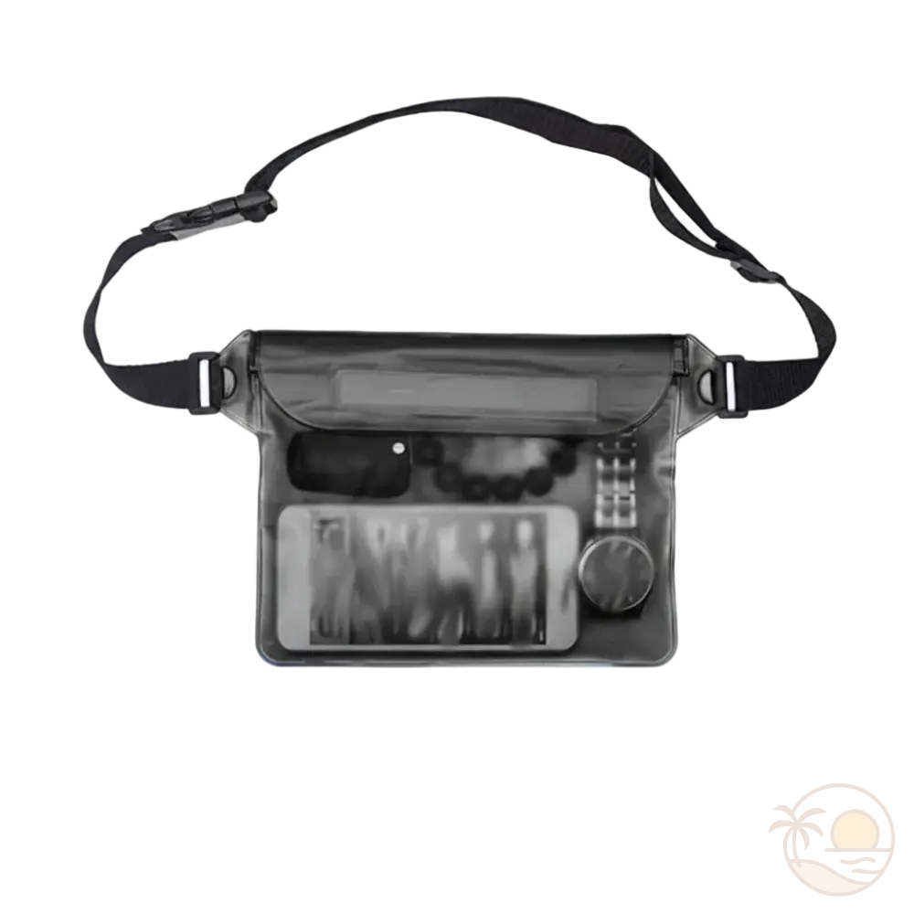 pochette de plage transparente noir