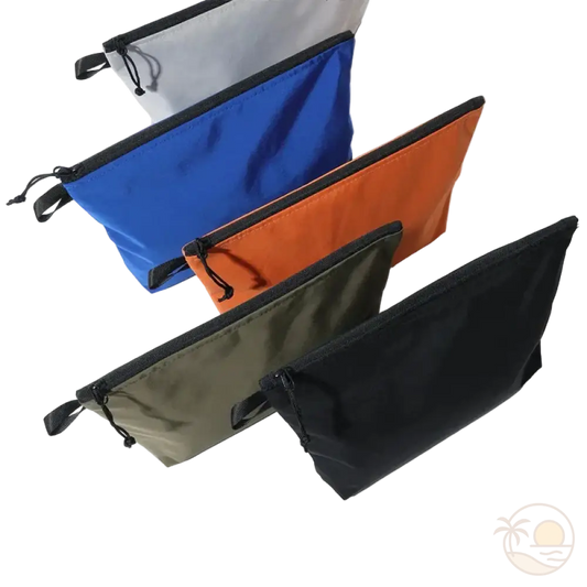 pochettes de plage beige bleu orange vert noir