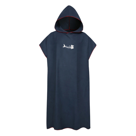 poncho de plage bleu marine