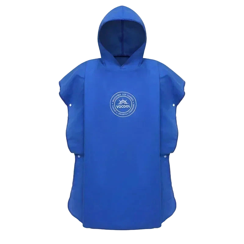 poncho de plage enfant bleu