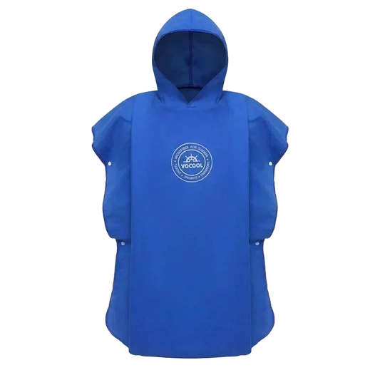 poncho de plage enfant bleu