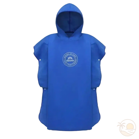 poncho de plage enfant bleu