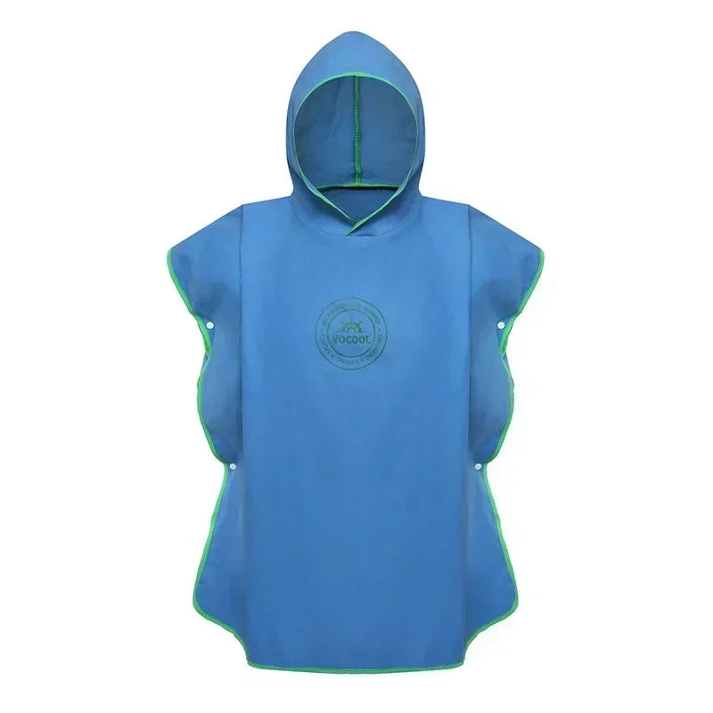poncho de plage enfant bleu clair