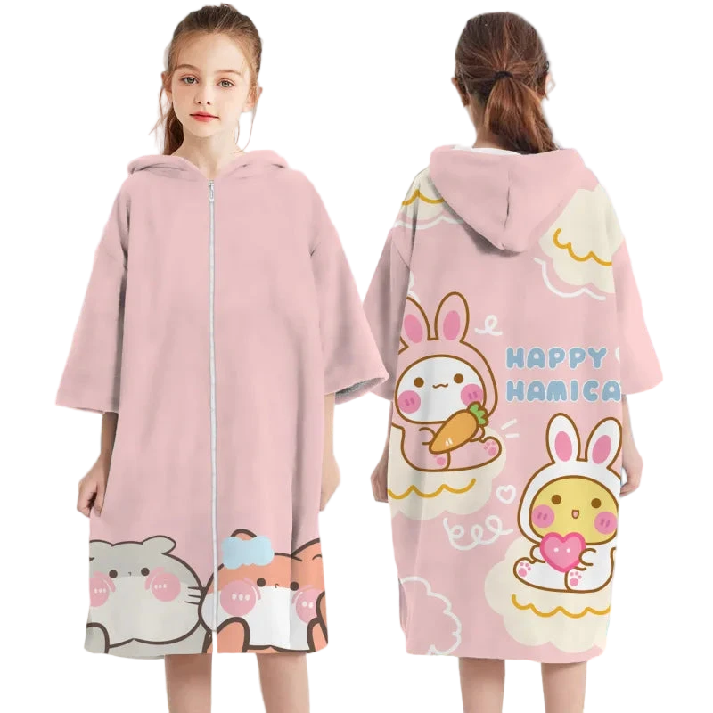 poncho de plage enfant lapins