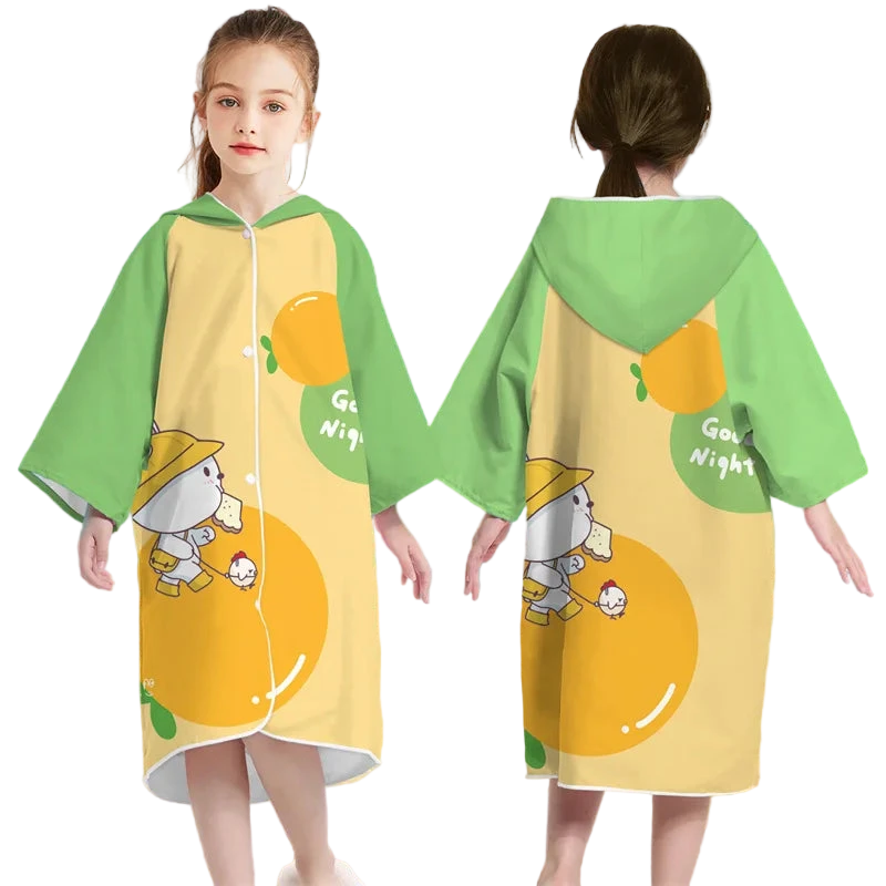 poncho de plage enfant oranges