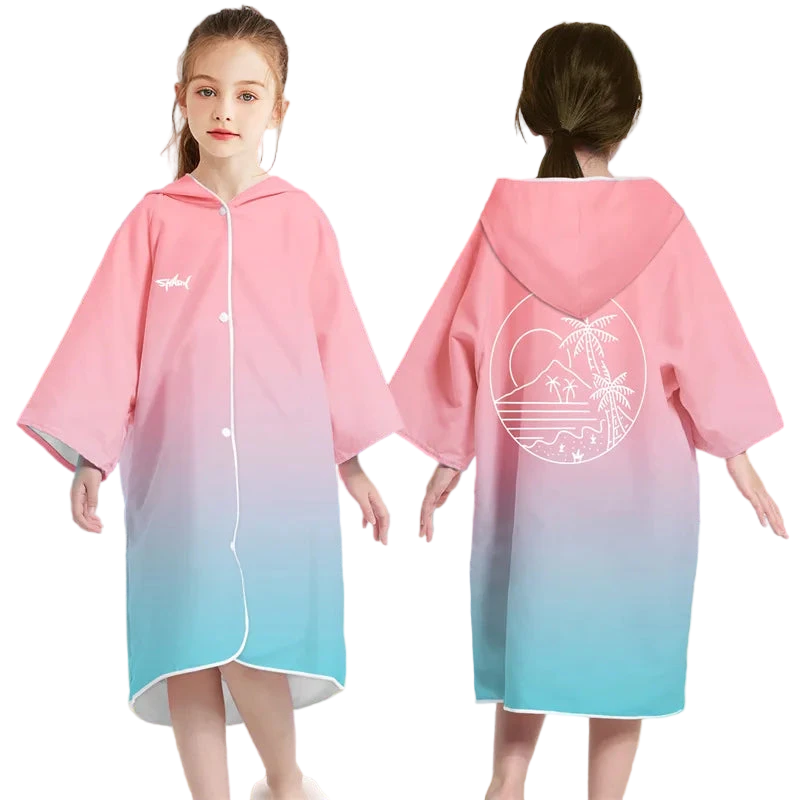 poncho de plage enfant palmiers