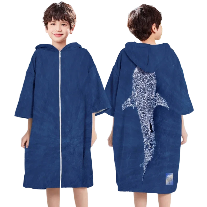poncho de plage enfant requin baleine