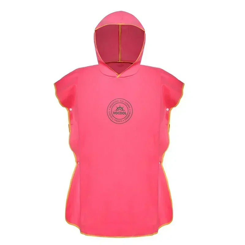 poncho de plage enfant rose