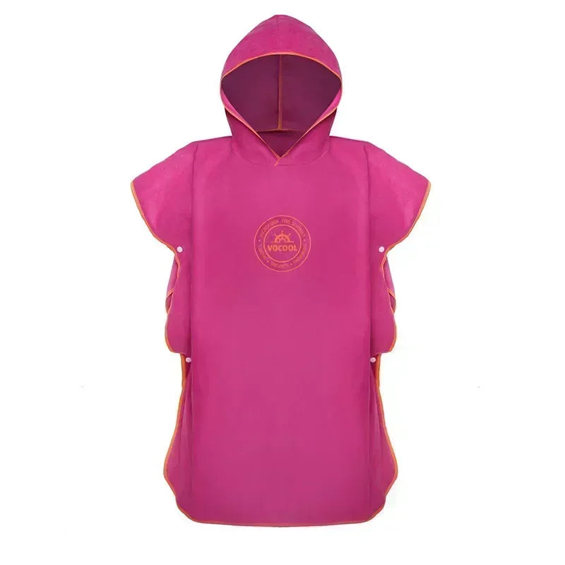 poncho de plage enfant rose fushia