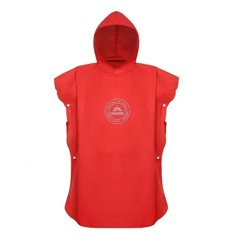poncho de plage enfant rouge