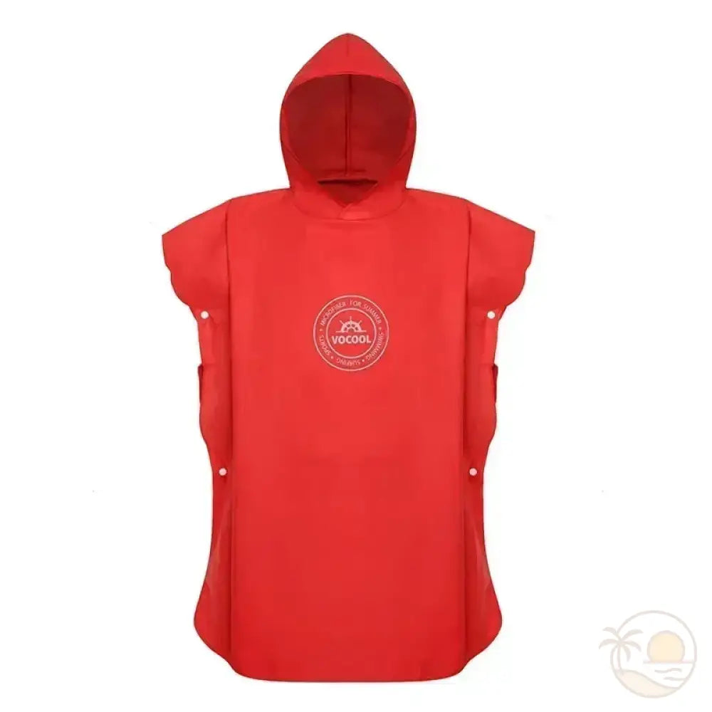 poncho de plage enfant rouge