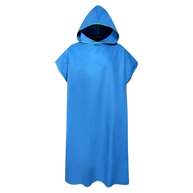 poncho de plage homme bleu