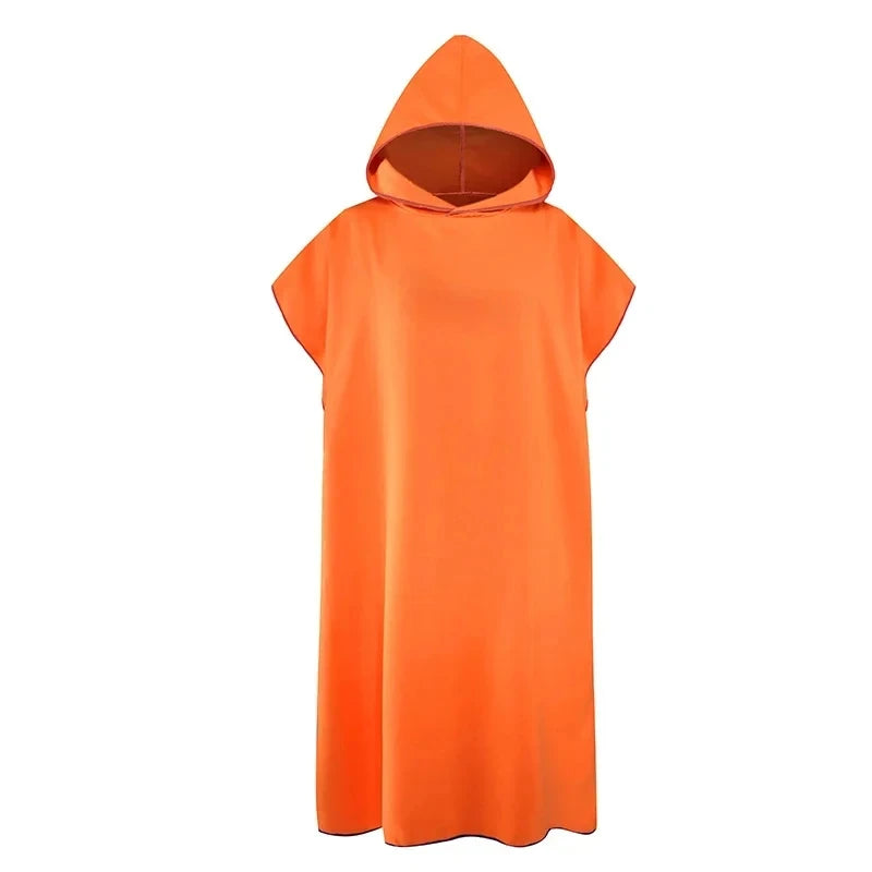 poncho de plage homme orange