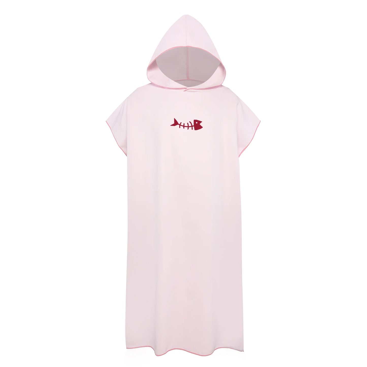 poncho de plage rose