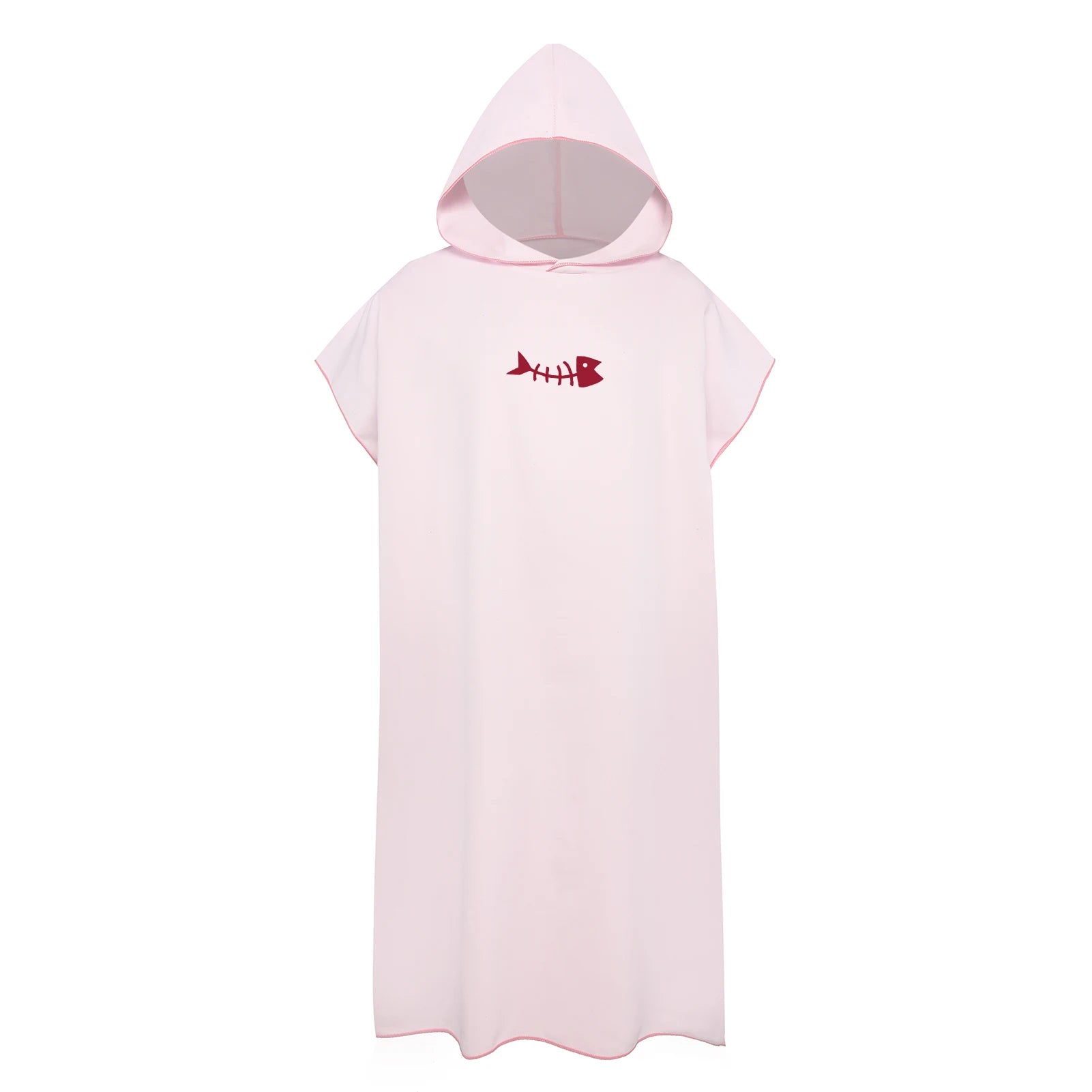 poncho de plage rose