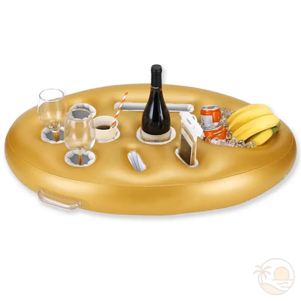 porte gobelet gonflable piscine or