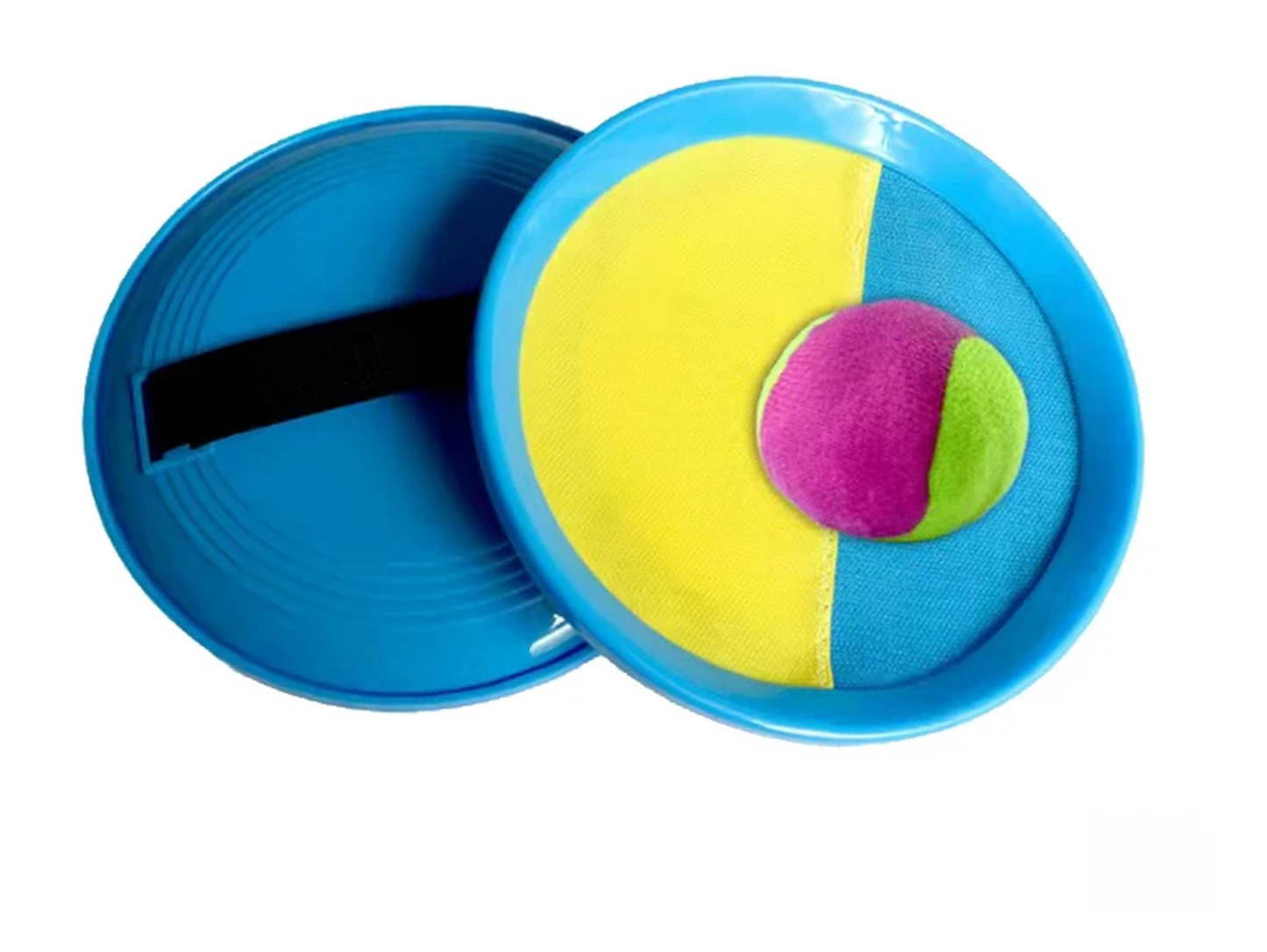 raquette de plage scratch bleu jaune