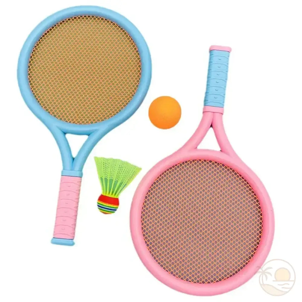 raquettes de plage rose bleue 1