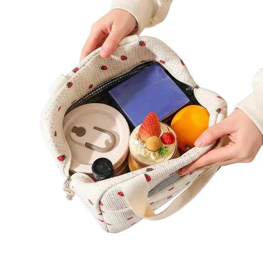 sac a repas isotherme fraise interieur