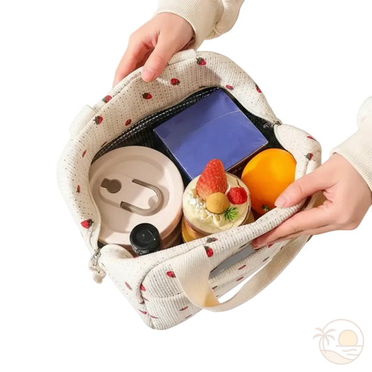 sac a repas isotherme fraise interieur