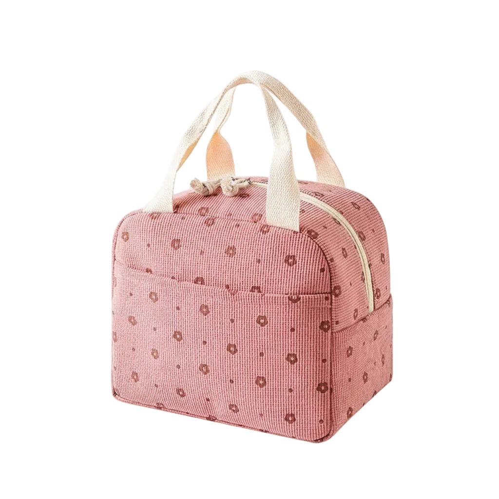 sac a repas isotherme rose fleurs