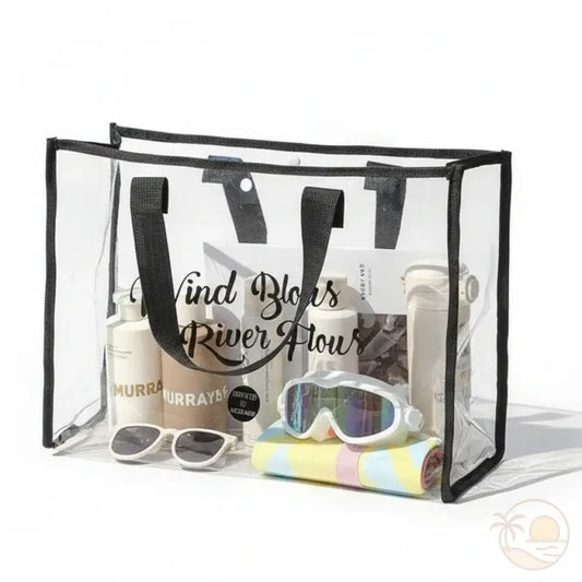 sac de plage transparent noir